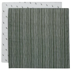 Pelinci din muselina Jollein Stripe & Olive Leaf Green GOTS (70x70 cm), 2 buc. cumpăra în Chișinau. Foto 1