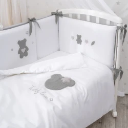 Комплект в кроватку Perina Teddy love Серо-Оливковый (6 предметов), 120x60 см купить в Кишиневе. Фото 12