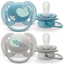 Suzeta simetrica ortodontica din silicon Philips Avent Ultra Soft Boy (6-18 luni), 2 buc. cumpăra în Chișinau. Foto 1