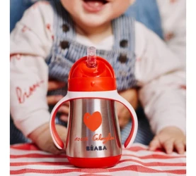 Cana din inox cu pai Beaba 8 luni+ 250 ml Roșu cumpăra în Chișinau. Foto 3