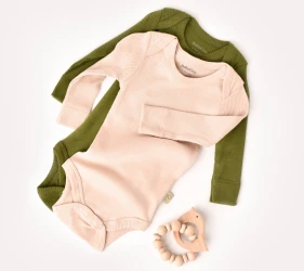 Body cu mâneca lungă BabyCosy Modal Blush & Olive, 2 buc. (12-18L) cumpăra în Chișinau. Foto 1