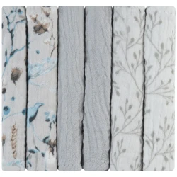 Pelinci din muselina Kikkaboo Dreamy Fields Grey (30x30 cm), 6 buc cumpăra în Chișinau. Foto 1