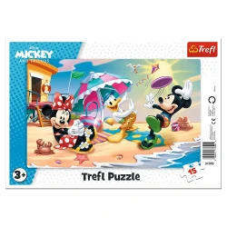 Пазл Trefl Frame Disney Mickey and Friends Play on the beach, 15 элементов купить в Кишиневе. Фото 1