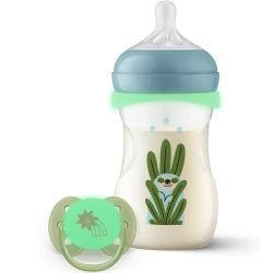 Бутылочка для кормления из полипропилена Philips Avent Natural Response Nighttime + соска Ultra Soft, 260 мл купить в Кишиневе. Фото 6