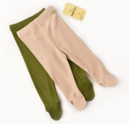 Pantaloni BabyCosy Modal Olive & Beige, 2 buc. (6-9L) cumpăra în Chișinau. Foto 1