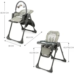 Стульчик для кормления 2 в 1 KinderKraft Tummie Grey купить в Кишиневе. Фото 14