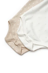 Body cu mânecă scurtă BabyCosy Ivory & Ecru, 2 buc. (6-9L) cumpăra în Chișinau. Foto 7