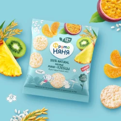 Рисовые хлебцы ФрутоНяня Мультифруктовый микс (12 мес+), 30 гр купить в Кишиневе. Фото 2