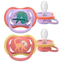 Suzetă ortodontică din silicon Philips Avent Ultra Air Purple & Pink (18 luni+), 2 buc. cumpăra în Chișinau. Foto 1