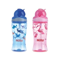 Поильник с трубочкой Nuby Flip-It Tritan 3 + 360 мл купить в Кишиневе. Фото 1