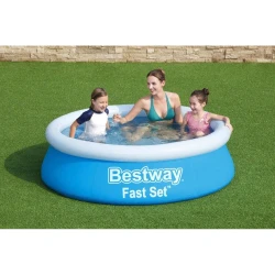 Надувной бассейн Bestway Fast Set 183x51 см, 940 литров, голубой купить в Кишиневе. Фото 6