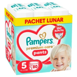 Подгузники-трусики Pampers Premium Care Pants BOX №5 (11-17 кг), 80 шт. купить в Кишиневе. Фото 1