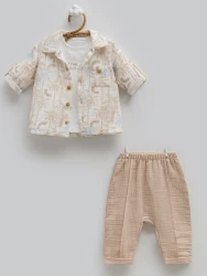 Комплект из 3 штук Caramell Free Boy Brown (6-9М) купить в Кишиневе. Фото 1