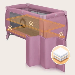Манеж-кровать Lionelo Stefi Plus Pink Magnolia купить в Кишиневе. Фото 8