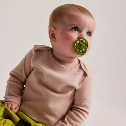 Пустышка круглая латексная Bibs Polka Wasabi/Luna, 6-18 мес. купить в Кишиневе. Фото 3