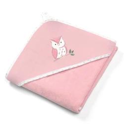 Банное полотенце BabyOno Owl Pink, 100x100 см купить в Кишиневе. Фото 1