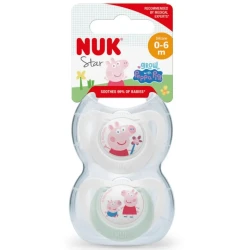 Suzeta ortodontica din silicon NUK Star Peppa Pig (0-6 luni), 2 buc. cumpăra în Chișinau. Foto 2