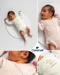 Боди с длинным рукавом Caramell All Time Girl Powder & Ivory, 2 шт. (3-6М) купить в Кишиневе. Фото 2