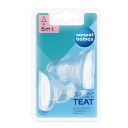 Силиконовая соска Canpol с потоком для каши 6+ месяцев 2 шт купить в Кишиневе. Фото 1