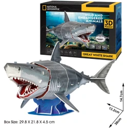 Puzzle 3D Cubic Fun Marele rechin alb, 78 elemente cumpăra în Chișinau. Foto 3