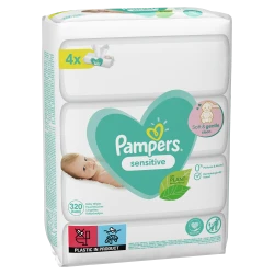 Влажные салфетки Pampers Sensitive, 4x80 шт. купить в Кишиневе. Фото 1