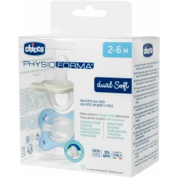 Пустышка анатомическая из силикона Chicco PhysioForma Dual Soft Blue (2-6 мес), 2 шт. купить в Кишиневе. Фото 9