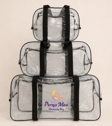 Set 3 genti transparente pentru maternitate PernaMea Delight Black cumpăra în Chișinau. Foto 1