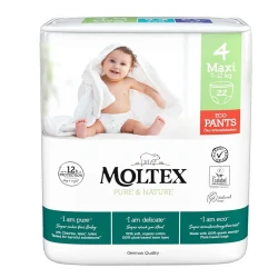 Подгузники-трусики эко гипоаллергенные Moltex Nature 4 (7-12 кг), 22 шт. купить в Кишиневе. Фото 1