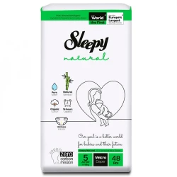 Подгузники Sleepy Natural Ultra Sensitive Jumbo Junior 5 (11-18 кг), 48 шт. купить в Кишиневе. Фото 1