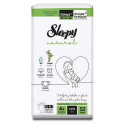 Подгузники Sleepy Natural Ultra Sensitive Jumbo Maxi Plus 4+ (9-16 кг), 52 шт. купить в Кишиневе. Фото 1