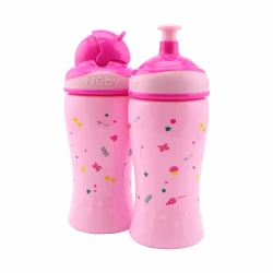 Набор поильников Nuby Flip-It Cup (12 м+) и Pop-Up Sipper (18 м+) 360 мл розовый купить в Кишиневе. Фото 2