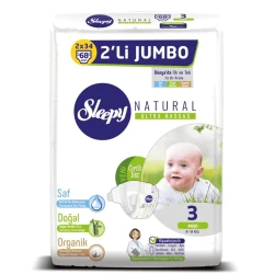 Подгузники Sleepy Natural Ultra Sensitive Jumbo Midi 3 (4-9 кг), 68 шт. купить в Кишиневе. Фото 5