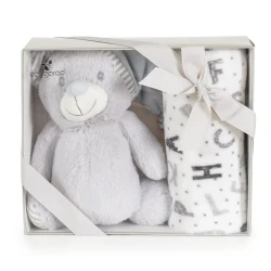 Păturică cu jucărie Moni Bear White&Grey, 90x75 cm cumpăra în Chișinau. Foto 3