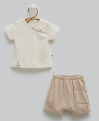 Комплект из 2 штук Caramell Hello Boy Beige (6-9М) купить в Кишиневе. Фото 1