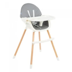 Scaun pentru hranire 2 in 1 Kikkaboo Nutri Wood Grey cumpăra în Chișinau