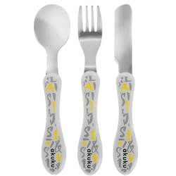 Набор столовых приборов Akuku Stainless Steel Grey&Yellow купить в Кишиневе. Фото 1