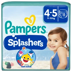 Подгузники-трусики для плавания Pampers Splashers 4-5 (9-15 кг), 11 шт. купить в Кишиневе. Фото 1