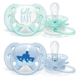 Пустышки ортодонтические Philips AVENT Ultra Soft Boy (0-6 мес), 2 шт купить в Кишиневе. Фото 1