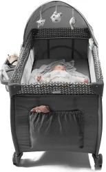 Кроватка манеж 2 в 1 Lionelo Sven Plus Grey Scandi купить в Кишиневе. Фото 6