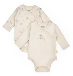 Body cu mânecă lungă BabyCosy Cream & Ecru, 2 buc. (3-6L) cumpăra în Chișinau. Foto 2