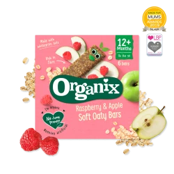 Батончики Organix Raspberry & Apple Soft Oaty Bars (12 мес.+), 6х23 г купить в Кишиневе. Фото 1