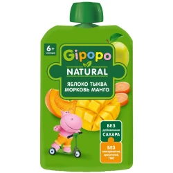 Piure Gipopo mar-morcov-dovleac-mango (6 luni+), 90 g cumpăra în Chișinau. Foto 1