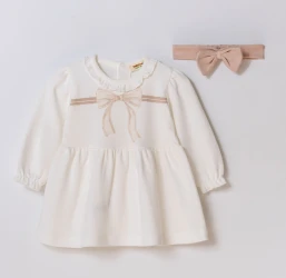 Платье с длинным рукавом BabyCosy Headband Ivory (6-9М) купить в Кишиневе. Фото 1