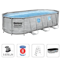 Bazin pentru copii Bestway Power Steel + pompă de filtrare 5678 l/h, 13430 litri cumpăra în Chișinau. Foto 1