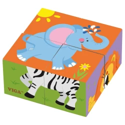 Cuburi Viga Animale sălbatice Multicolor, 4 buc. cumpăra în Chișinau. Foto 1
