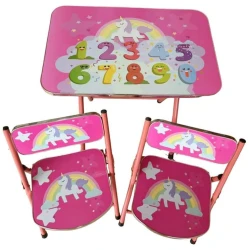 Детский столик с 2 стульчиками Riki Unicorn Розовый купить в Кишиневе. Фото 1