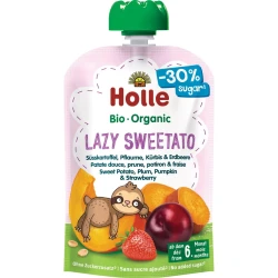 Пюре Holle Lazy Sweetato из батата–сливы–тыквы–клубники (6 мес+), 100 г купить в Кишиневе. Фото 1
