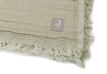 Пледик Jollein Fringe GOTS Olive Green/Ivory, 120x120 см купить в Кишиневе. Фото 5