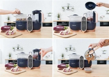 Aparat de gatit robot de bucătărie multifuncțional 5 in 1 Babymoov Nutribaby (+) XL Blue cumpăra în Chișinau. Foto 6
