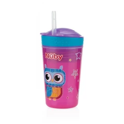Cană cu pai + container Nuby Snack N Sip 24+ luni 270 ml cumpăra în Chișinau. Foto 2